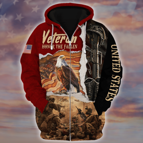 VETERAN HBL-VTR-24 Premium Microfleece Zip Hoodie