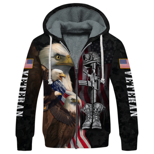 VETERAN HBL-VTR-29 Premium Heavy Fleece Zip Hoodie