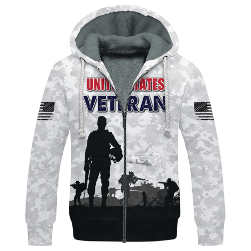 VETERAN UXVET30-AM Premium Heavy Fleece Zip Hoodie