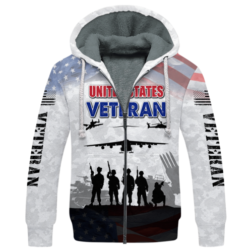 VETERAN UXVET23-AF Premium Heavy Fleece Zip Hoodie