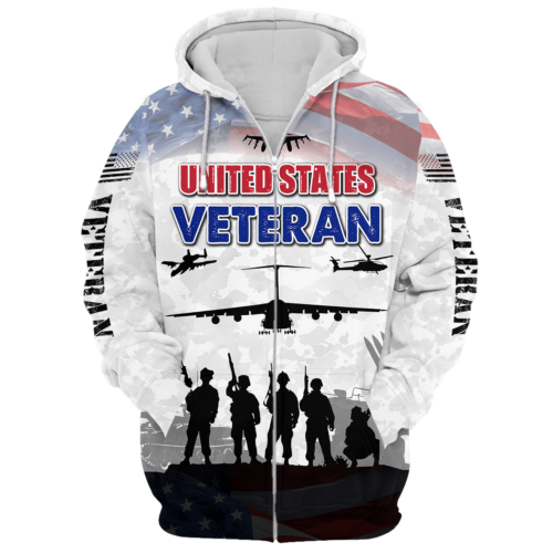 VETERAN UXVET30-AF Premium Microfleece Zip Hoodie