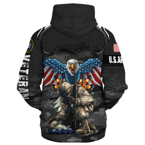 VETERAN HBLVTR45 Premium Microfleece Zip Hoodie