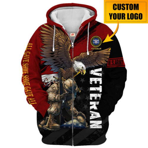 VETERAN HBLVTR46 Premium Microfleece Zip Hoodie