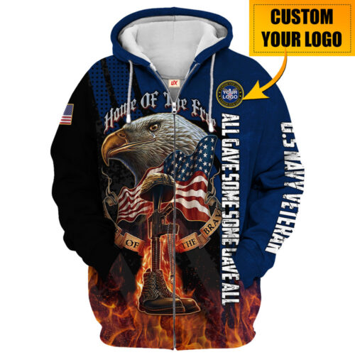 VETERAN HBLVTR52 Premium Microfleece Zip Hoodie