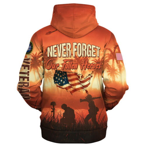 VETERAN HBLVTR59 Premium Heavy Fleece Zip Hoodie