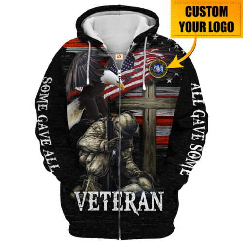 VETERAN HBLVTR62 Premium Microfleece Zip Hoodie