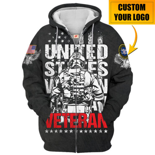 VETERAN HBLVTR41 Premium Microfleece Zip Hoodie