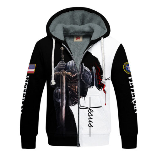 VETERAN UXVET04 Premium Heavy Fleece Zip Hoodie