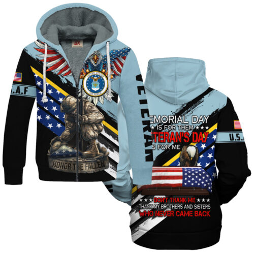 VETERAN UXVET53A-VTR Premium Heavy Fleece Zip Hoodie