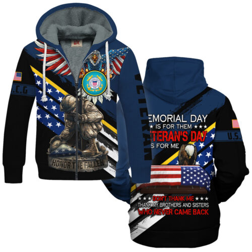 VETERAN UXVET53A-CG Premium Heavy Fleece Zip Hoodie