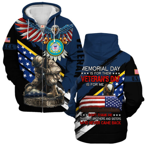 VETERAN UXVET53A-CG Premium Microfleece Zip Hoodie