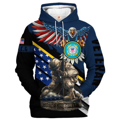 VETERAN UXVET53A-CG Premium Microfleece Hoodie