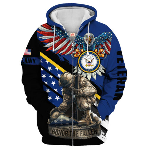 VETERAN UXVET53A-NV Premium Microfleece Zip Hoodie