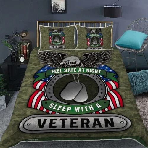 Feel Safe At Night, Sleep With A Veteran Quilt Blanket