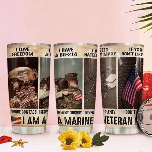 I Am A Marine Corps Veteran Tumbler