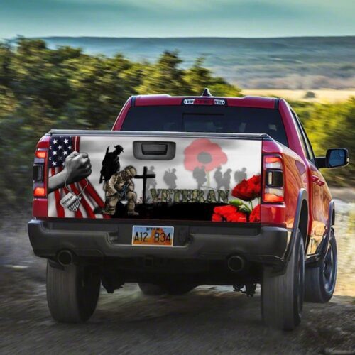 Veteran Lest We Forget Truck Tailgate Decal Sticker Wrap Car Accessories