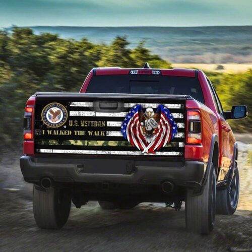 U.S Veteran I Walked The Walk Truck Tailgate Decal Sticker Wrap Car Accessories