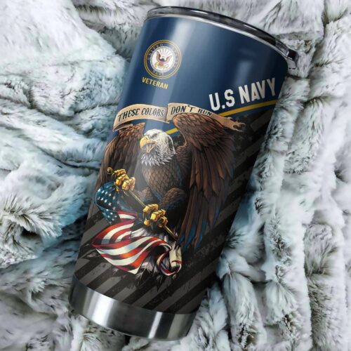 US VETERAN NAVY STAINLESS STEEL TUMBLER - UXVET01TBL