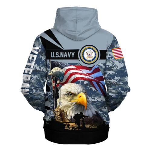 VETERAN UXVET29-NV Premium Heavy Fleece Zip Hoodie