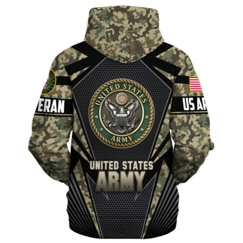 VETERAN UXVET27-AM2 Premium Heavy Fleece Zip Hoodie