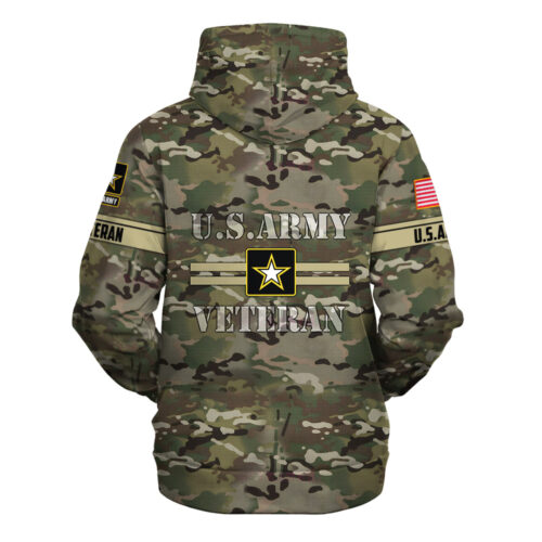 VETERAN UXVET21-AM Premium Heavy Fleece Zip Hoodie