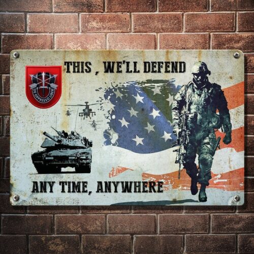 US Army 7Th Special Forces Group Metal Sign