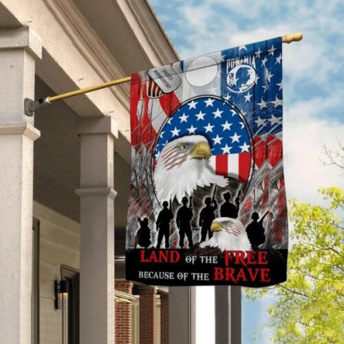 Home Of The Free Because Of The Brave Brother Combat Boot Gun Veteran Flag