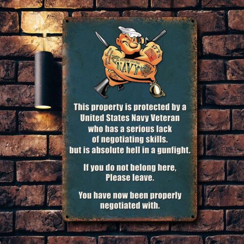 US Navy Veteran Metal Sign