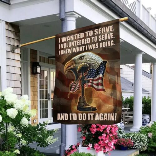 I Wanted To Served Memorial Eagle Military Boot US Military Veteran Flag