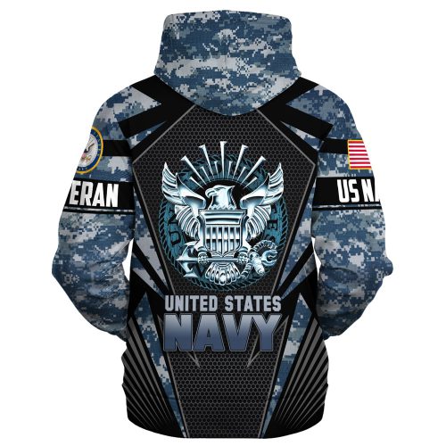 VETERAN UXVET27-NV Premium Microfleece Zip Hoodie