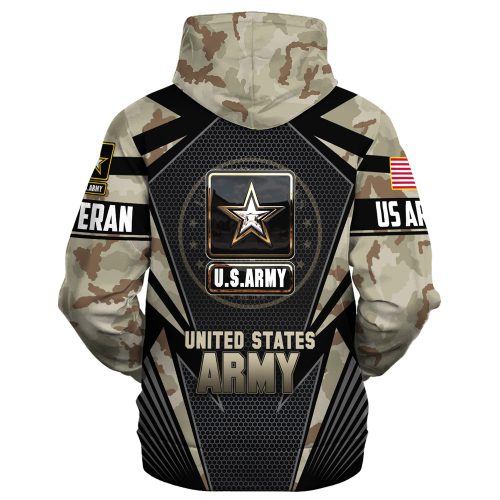 VETERAN UXVET27-AM Premium Heavy Fleece Zip Hoodie