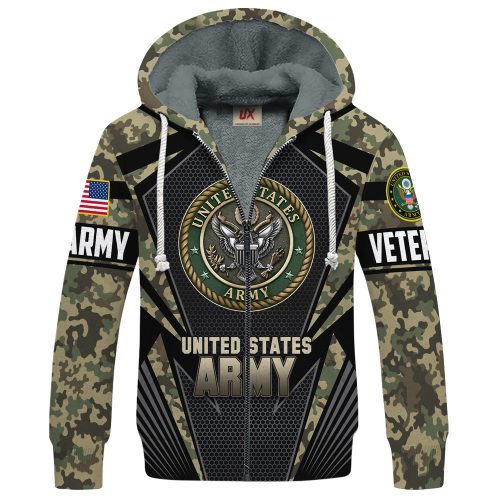 VETERAN UXVET27-AM2 Premium Heavy Fleece Zip Hoodie