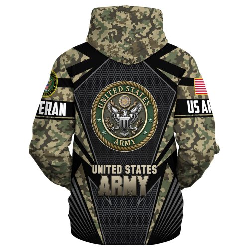 VETERAN UXVET27-AM2 Premium Heavy Fleece Zip Hoodie