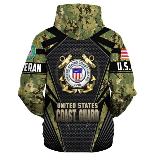 VETERAN UXVET27-CG Premium Microfleece Zip Hoodie