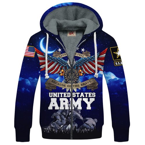 VETERAN UXVET19-AM Premium Microfleece Zip Hoodie