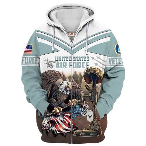 VETERAN UXVET28-AF Premium Microfleece Zip Hoodie