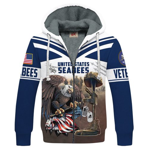 VETERAN UXVET28-SB Premium Heavy Fleece Zip Hoodie