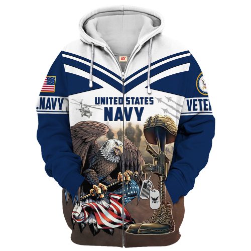 VETERAN UXVET28-NV Premium Microfleece Zip Hoodie