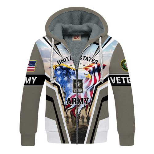 VETERAN UXVET33-AM Premium Heavy Fleece Zip Hoodie