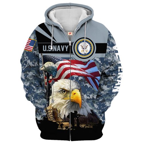 VETERAN UXVET29-NV Premium Microfleece Zip Hoodie