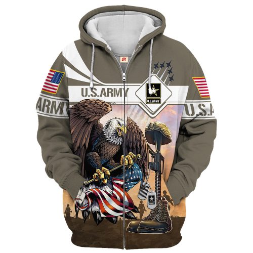 VETERAN UXVET30-AM Premium Microfleece Zip Hoodie