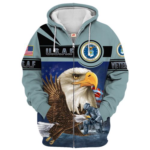 VETERAN UXVET31-AF Premium Microfleece Zip Hoodie