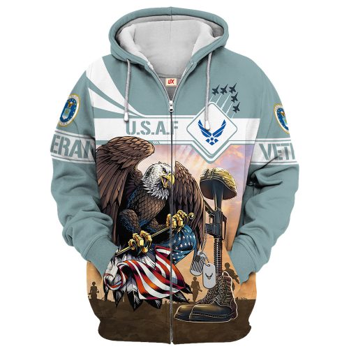 VETERAN UXVET30-AF Premium Microfleece Zip Hoodie