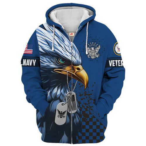 VETERAN UXVET18-NV Premium Microfleece Zip Hoodie