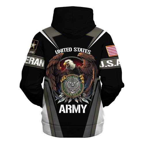 VETERAN UXVET23-AM Premium Microfleece Zip Hoodie