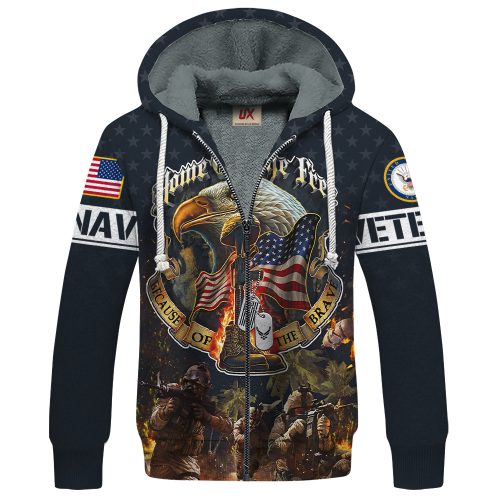 VETERAN UXVET39-NV Premium Heavy Fleece Zip Hoodie