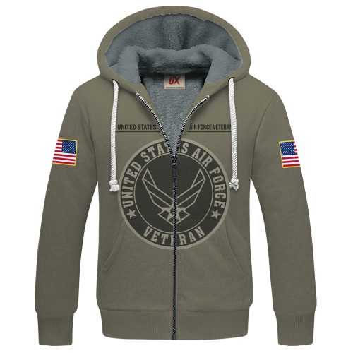 VETERAN UXVET38-AF Premium Heavy Fleece Zip Hoodie