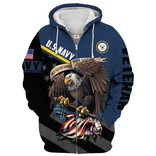 VETERAN UXVET16-NV Premium Microfleece Zip Hoodie