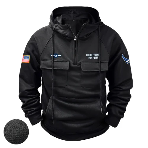 New Release! E2-3RDC Personalized Gift U.S. Air Force Tactical Quarter Zip Hoodie BLVTR140624A01AF1