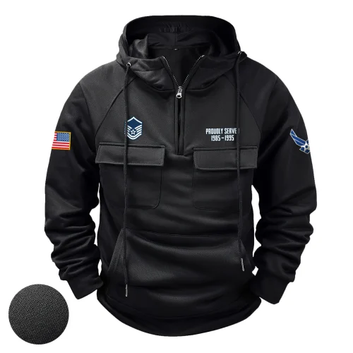 New Release! E7A-MSGT Personalized Gift U.S. Air Force Tactical Quarter Zip Hoodie BLVTR140624A01AF9